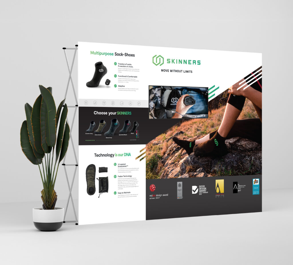Skinners trade show backdrop display