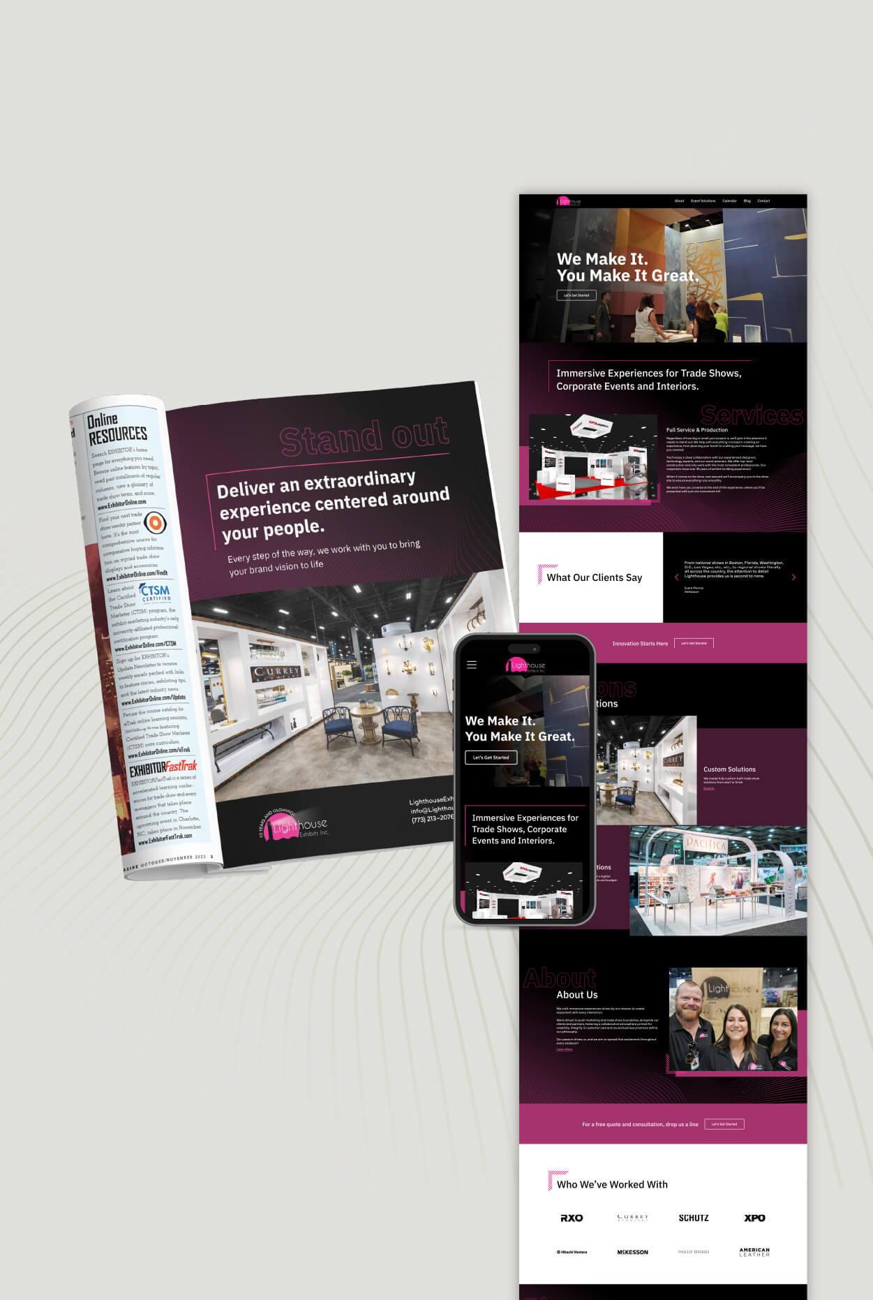 Tall image with lighthouse exhibit design work